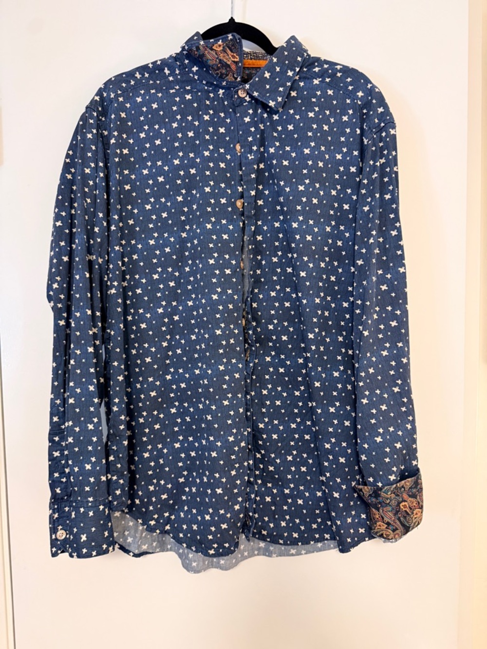 Robert Graham Navy Star Print Button-Up Shirt